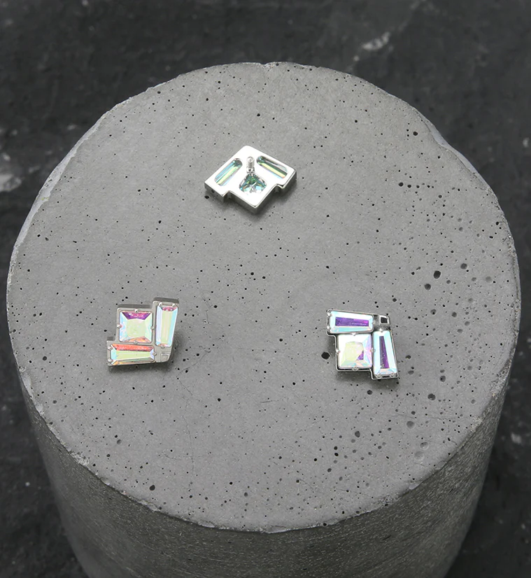 Vertex Rainbow Aurora CZ Internally Threaded Titanium Top - Image 2