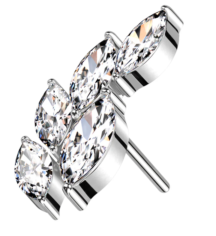 Vine Clear CZ Titanium Threadless Top