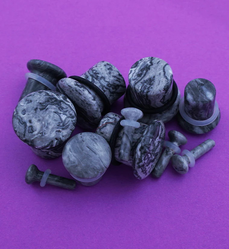 Wave Jasper Stone Plugs - Single Flare - Image 5