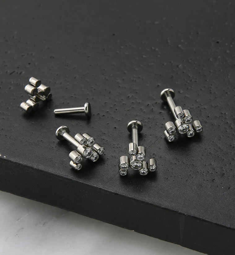 Whirl CZ Titanium Internally Threaded Labret - Image 2