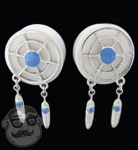 White Dreamcatcher Plugs