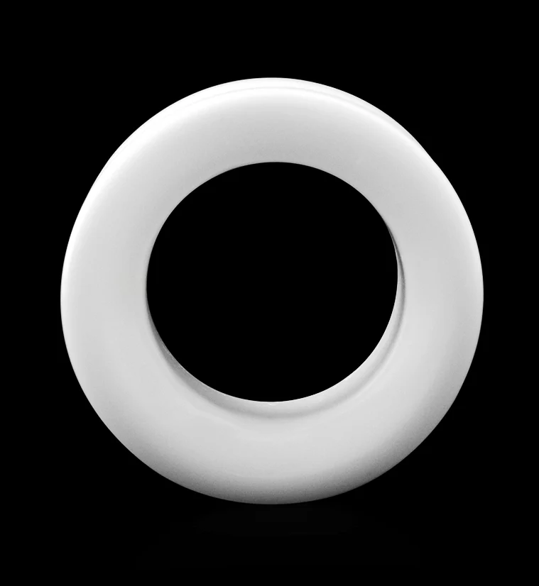 White Glass Tunnel Plugs - Image 5