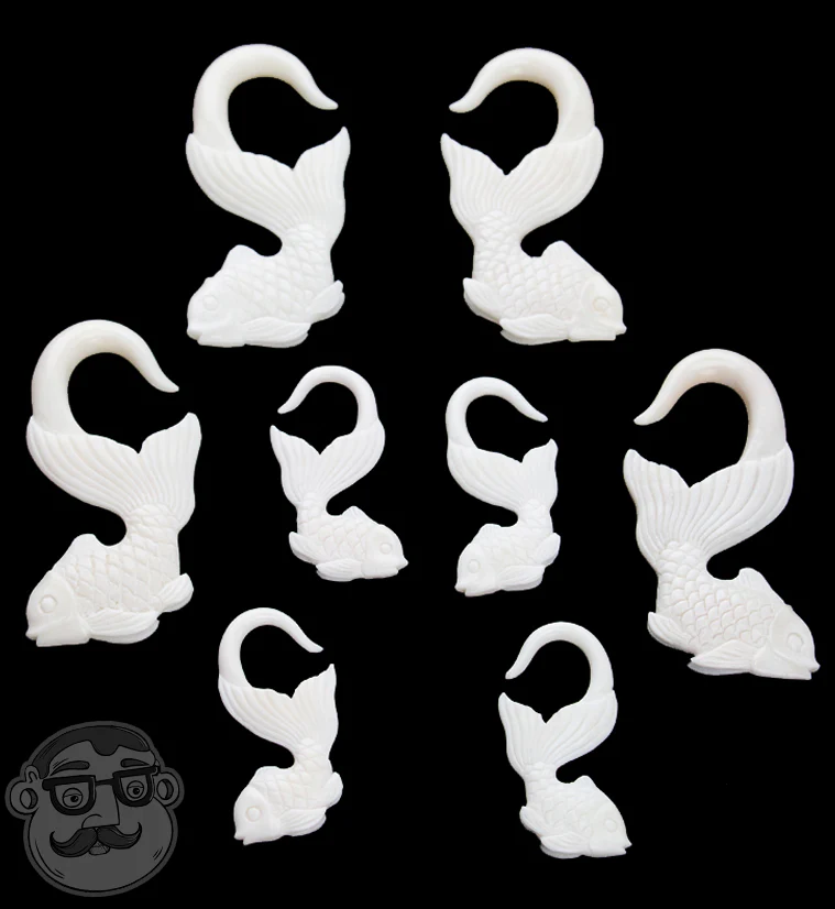 White Goldfish Bone Hangers - Image 3