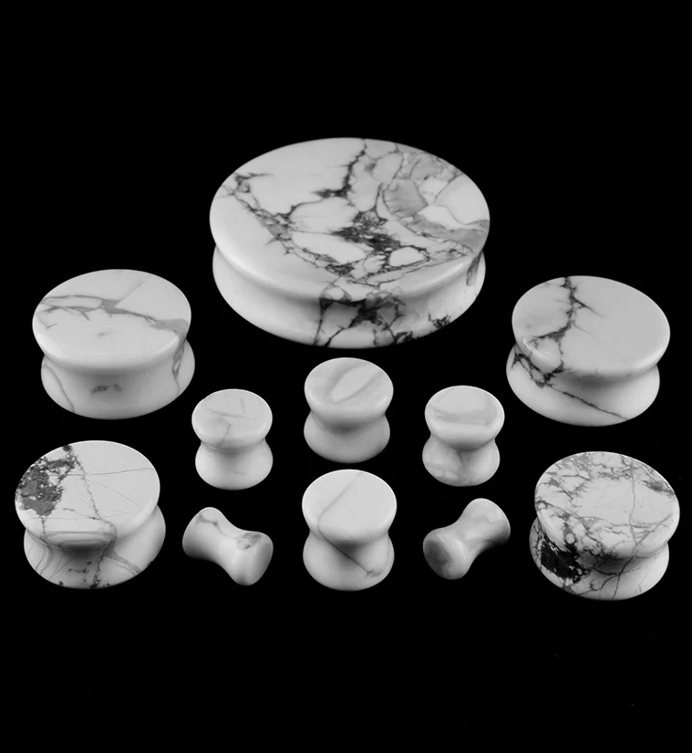 White Howlite Stone Plugs - Image 3