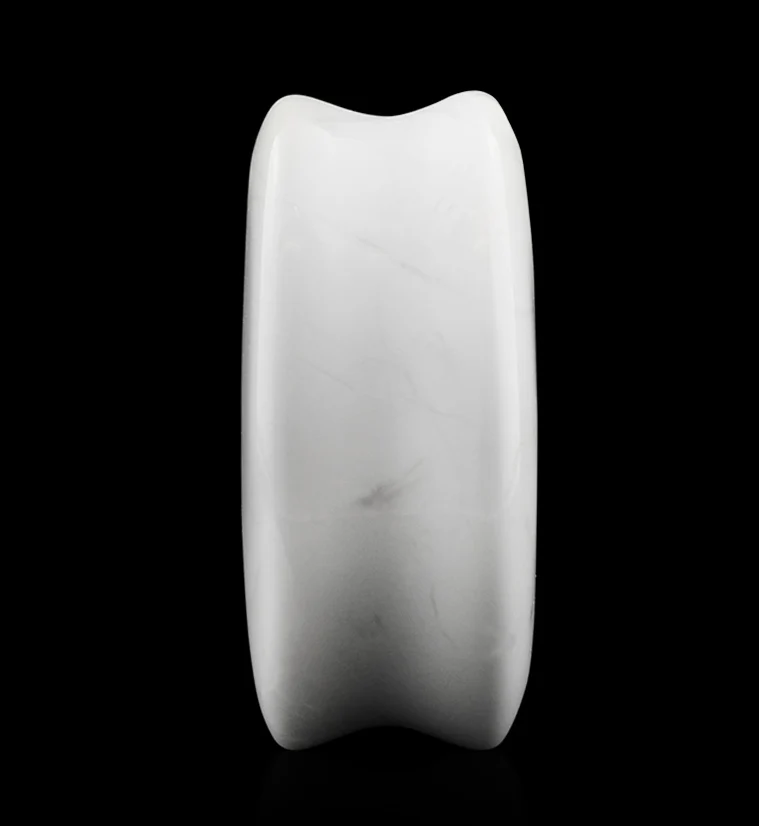 White Howlite Stone Teardrop Plugs - Image 4