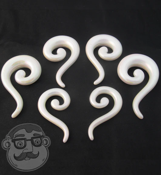 White Iridescent Tail Spirals