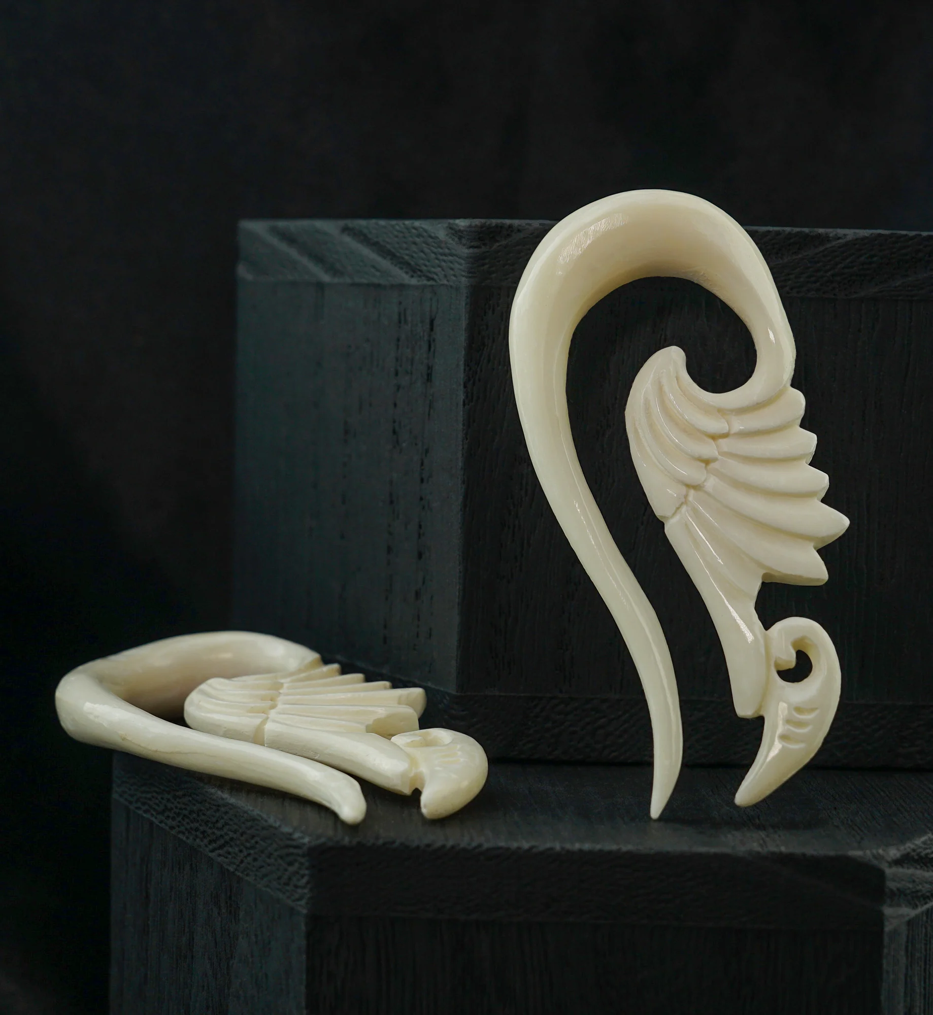 White Laguna Wing Bone Hangers - Image 2