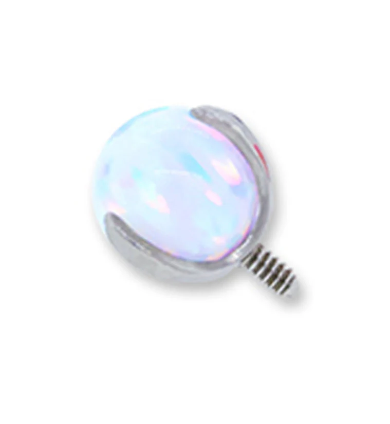 White Opal Claw Titanium Threaded End