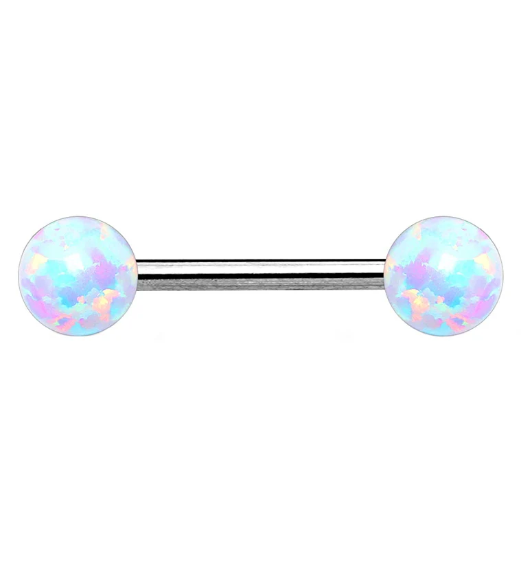 White Opalite Barbell (1 piece)