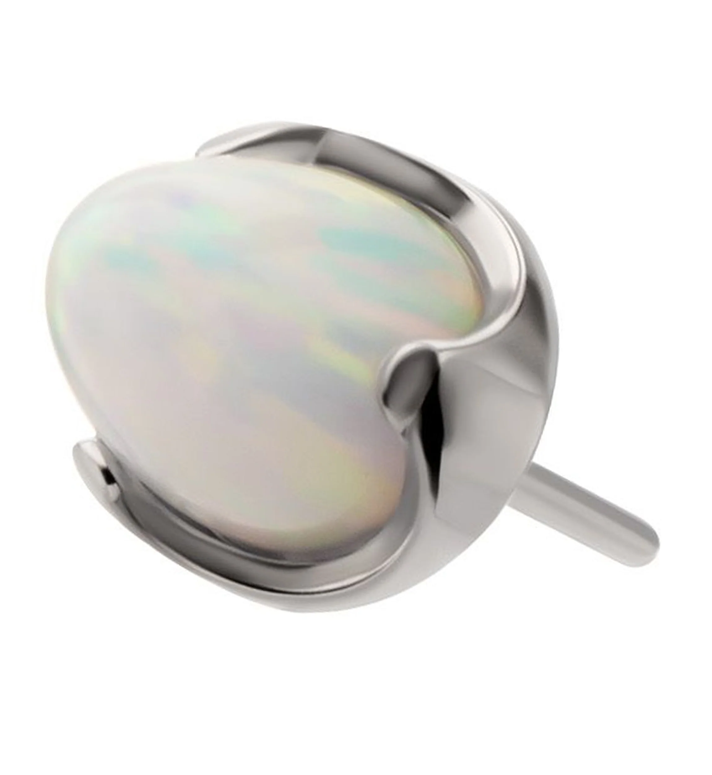 White Opalite Bullet Titanium Threadless Top