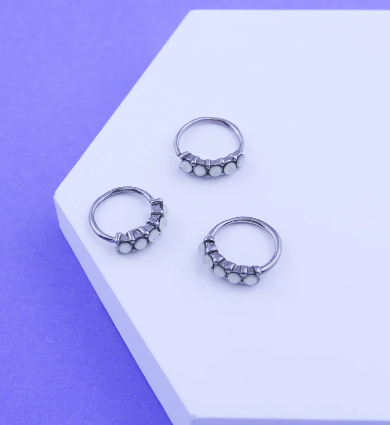 White Septenary Seamless Ring - Image 3