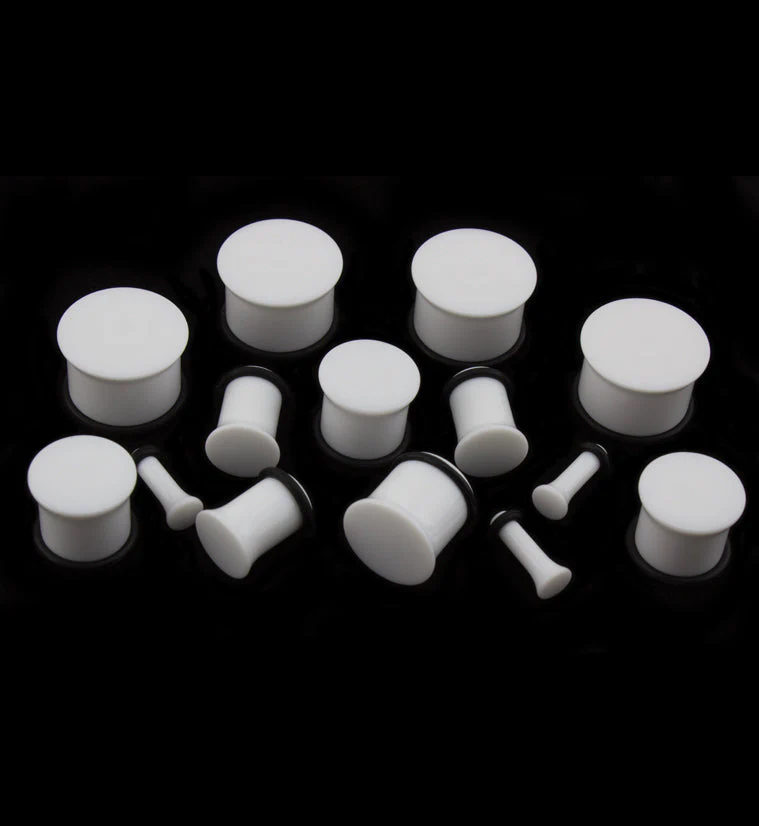 White Single Flare Plugs - Image 2