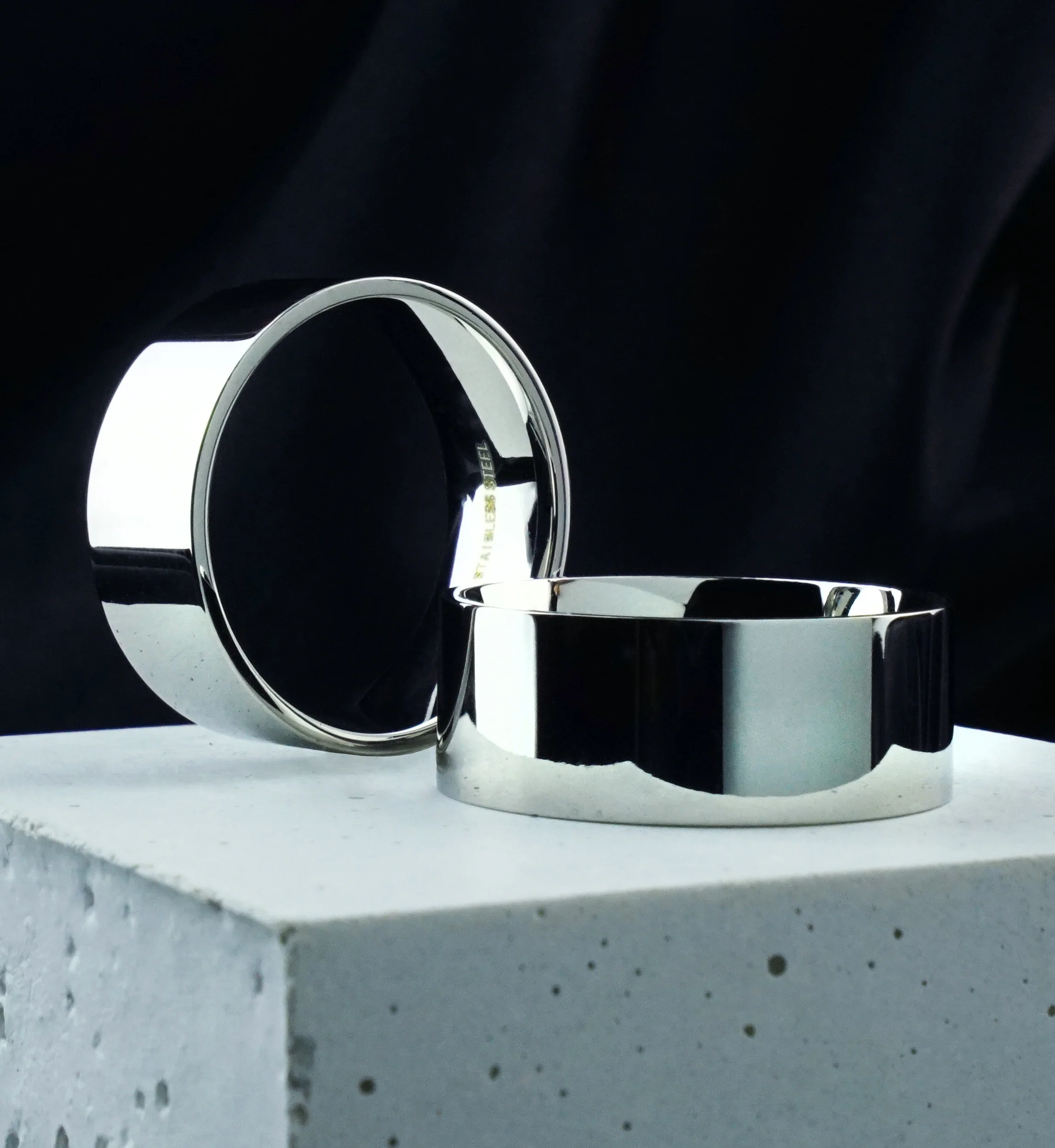 Wide Flat Stainless Steel Ring