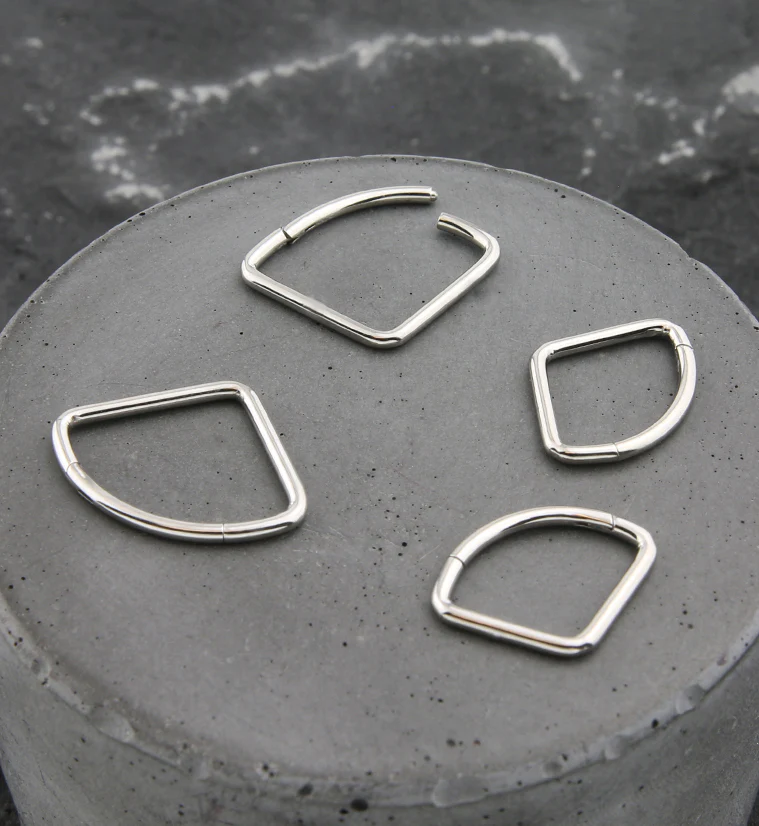 Wide Triangle Titanium Hinged Segment Ring - Image 2