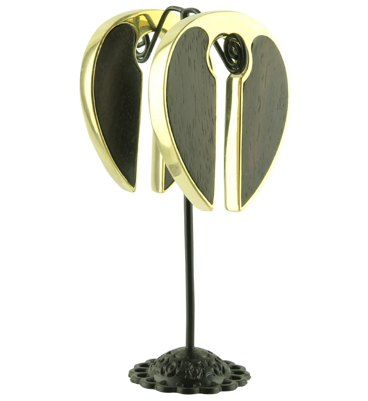 Wood X Brass Keyhole Ear Weights - Image 2