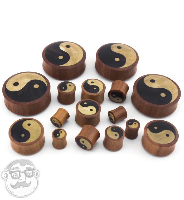 Wooden Plugs with Yin Yang Inlay - Image 4