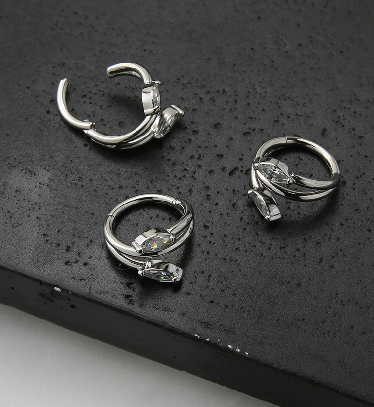 Wrap CZ Hinged Segment Ring - Image 2