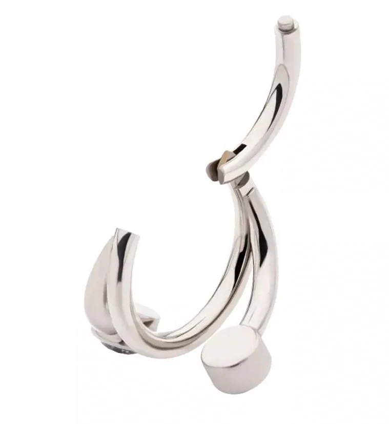 Wrap Double Clear CZ Titanium Hinged Segment Ring - Image 3