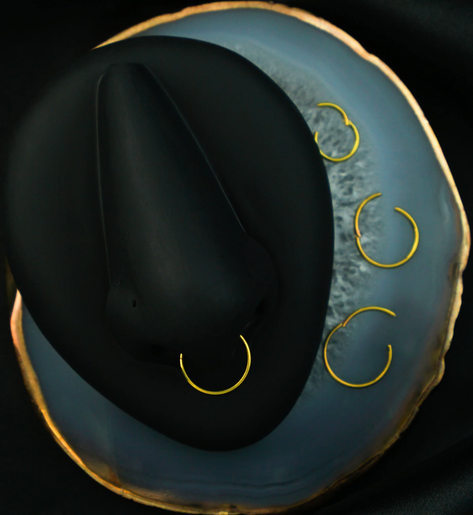 Gold Anodized Titanium Hinged Segment Hoop Ring - Image 2