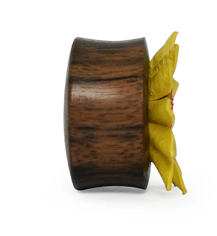 Yellow Sunflower Sono Wood Plugs - Image 3
